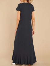 Load image into Gallery viewer, Slit Round Neck Short Sleeve Maxi Dress
