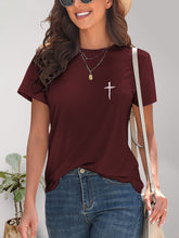 Load image into Gallery viewer, Cross Graphic Round Neck T-Shirt
