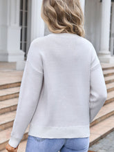 Load image into Gallery viewer, Bow Round Neck Dropped Shoulder Sweater
