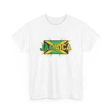Load image into Gallery viewer, Jamaica Retro Pop Art Tee - Bold Green &amp; Gold Island Graphic Shirt
