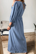 Load image into Gallery viewer, Barbería Three-Quarter Sleeve Denim Dress
