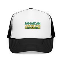 Load image into Gallery viewer, Jamaican Land We Love Embroidered Trucker Hat
