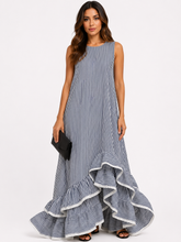 Load image into Gallery viewer, Sara Striped Ruffle Hem Maxi Dress
