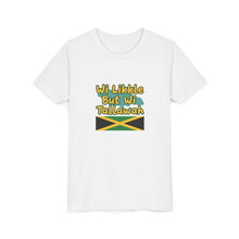 Load image into Gallery viewer, Youth Tee - "Wi Likkle But Wi Tallawah" Jamaican Flag Kids Shirt
