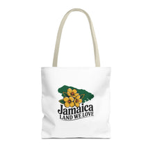 Load image into Gallery viewer, Jamaica Land We Love Tote Bag — Floral Island Map Beach Market Tote
