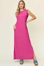 Load image into Gallery viewer, Texture Mock Neck Sleeveless Maxi Dress
