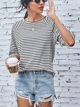 Load image into Gallery viewer, Raglan Striped Sleeve T-Shirt
