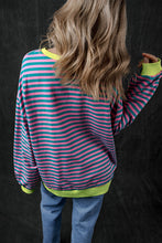 Load image into Gallery viewer, Pumpkin Striped Long Sleeve Sweatshirt
