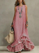Load image into Gallery viewer, Sara Striped Ruffle Hem Maxi Dress

