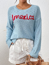 Load image into Gallery viewer, Letter Round Neck Long Sleeve Sweater
