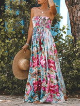 Load image into Gallery viewer, Smocked Printed Sleeveless Maxi Dress
