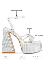 Load image into Gallery viewer, Lustrous Flare Heel Sandals
