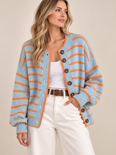 Load image into Gallery viewer, Fallon Striped Button-Down Knit Cardigan
