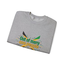 Load image into Gallery viewer, Out of Many One People Sweatshirt – Jamaican Flag Unity Crewneck
