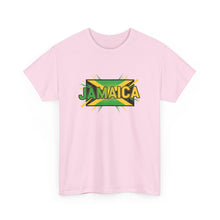 Load image into Gallery viewer, Jamaica Retro Pop Art Tee - Bold Green &amp; Gold Island Graphic Shirt
