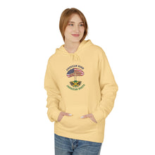 Load image into Gallery viewer, American Born Jamaican Roots Hoodie — USA &amp; Jamaican Flag Heritage Pullover
