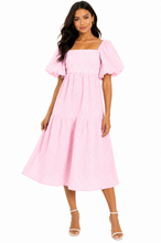Load image into Gallery viewer, Chloe Plaid Square Neck Midi Dress
