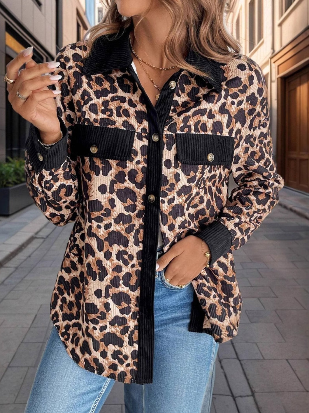 You Captured My Heart Leopard Shacket