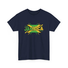 Load image into Gallery viewer, Jamaica Retro Pop Art Tee - Bold Green &amp; Gold Island Graphic Shirt
