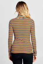 Load image into Gallery viewer, Long Sleeve Striped Turtleneck Top
