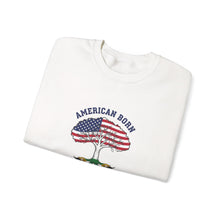 Load image into Gallery viewer, Crewneck Sweatshirt - "American Born Jamaican Roots" Flag Tree Design
