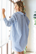 Load image into Gallery viewer, First Love Striped Button Down High-Low Hem Shirt
