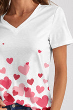 Load image into Gallery viewer, Heart V-Neck Short Sleeve T-Shirt
