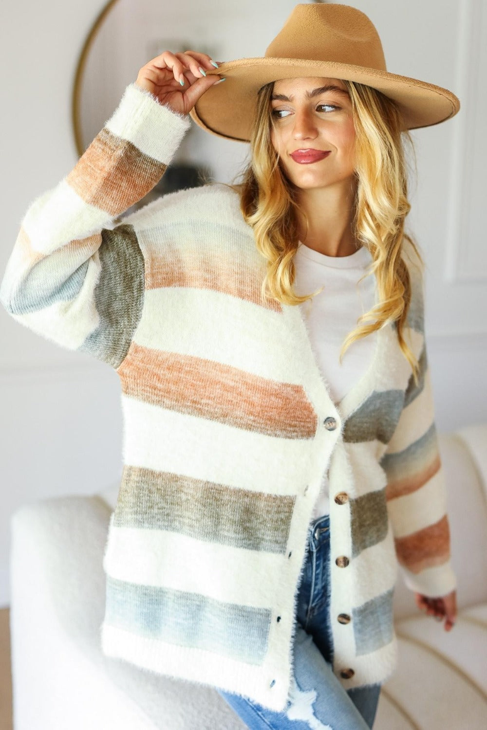 Haley Soft Fuzzy Sweater Cardigan