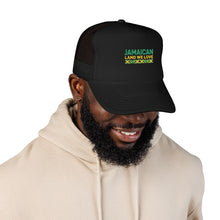 Load image into Gallery viewer, Jamaican Land We Love Embroidered Trucker Hat
