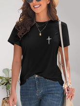 Load image into Gallery viewer, Cross Graphic Round Neck T-Shirt
