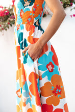 Load image into Gallery viewer, Smocked Printed Square Neck Dress
