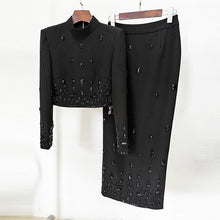 Load image into Gallery viewer, Kayla Rhinestone Maxi Skirt Set
