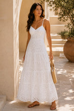 Load image into Gallery viewer, Kelsey White Eyelet Lace Maxi Dress
