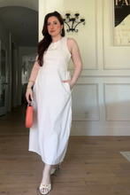 Load image into Gallery viewer, Cross-back Midi Dress in Eyelet Embroidery
