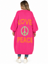 Load image into Gallery viewer, Rhonda Letter Dropped Shoulder Long Sleeve Cardigan
