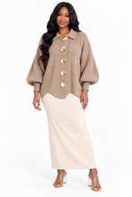 Load image into Gallery viewer, Kylie Gold Buttons Lantern Sleeve Cardigan

