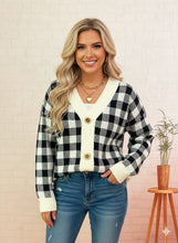 Load image into Gallery viewer, Plaid Button-Down Cardigan
