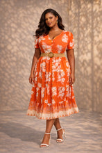 Load image into Gallery viewer, Sunset Bloom Midi Dress
