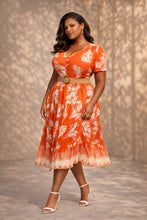 Load image into Gallery viewer, Sunset Bloom Midi Dress
