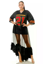Load image into Gallery viewer, Jasmine Plus Size Jersey Top Ruffle Hem Panel Dress
