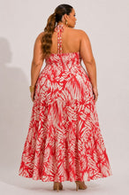 Load image into Gallery viewer, Charity Plus Size Tropical Print Knot Front Maxi Dress
