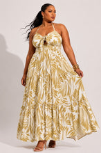 Load image into Gallery viewer, Charity Plus Size Tropical Print Knot Front Maxi Dress
