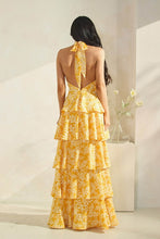 Load image into Gallery viewer, Haley Halter Neck Tiered Maxi Dress
