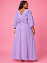 Load image into Gallery viewer, Sasha Plus Size Swiss Dot V-Neck Midi Dress
