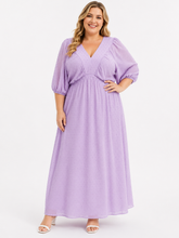 Load image into Gallery viewer, Sasha Plus Size Swiss Dot V-Neck Midi Dress
