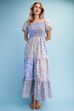 Load image into Gallery viewer, Lilly Mixed Print Smocked Midi Dress
