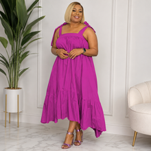 Load image into Gallery viewer, Mesha Plus Size Suspender Maxi Dress
