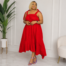 Load image into Gallery viewer, Mesha Plus Size Suspender Maxi Dress
