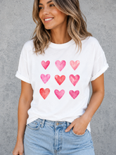 Load image into Gallery viewer, Heart Round Neck Short Sleeve T-Shirt
