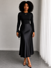 Load image into Gallery viewer, Jia Satin Midi Skirt
